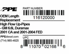 Load image into Gallery viewer, PPE Diesel 116120000 Oem Length Up-Pipes Non-EGR GM Fed 01-04 And Ca 2001
