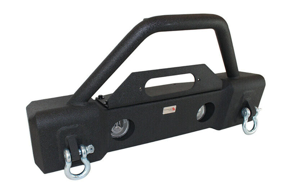 Fishbone Offroad FB22001 Black Stubby Bumper W/Tube Guard 07-18 Wranger JK