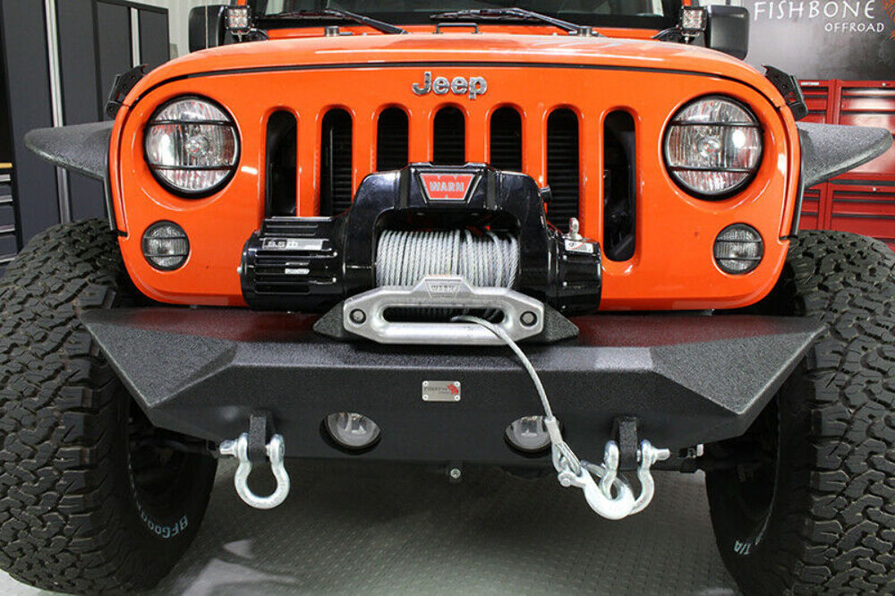 Fishbone Offroad FB22045 Black Front Bumper 07-18 Wrangler JK Rubicon Unlimited