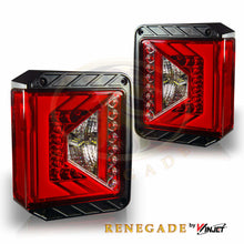 Load image into Gallery viewer, Winjet CTRNG0490-CR Taillights Chrome Red Lens Fits 07-18 Wrangler (JK)