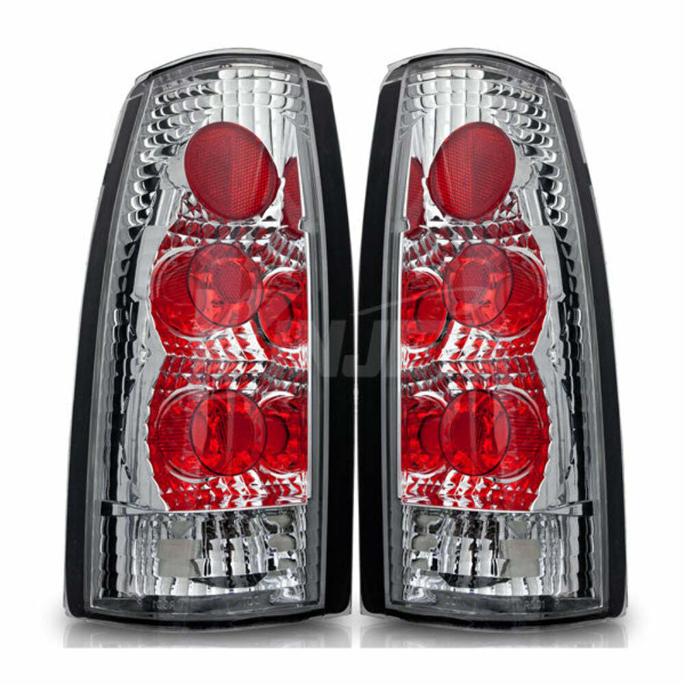 Winjet CTWJ-0003-CC Taillights Chrome Clear Lens Fits 99-00 Escalade