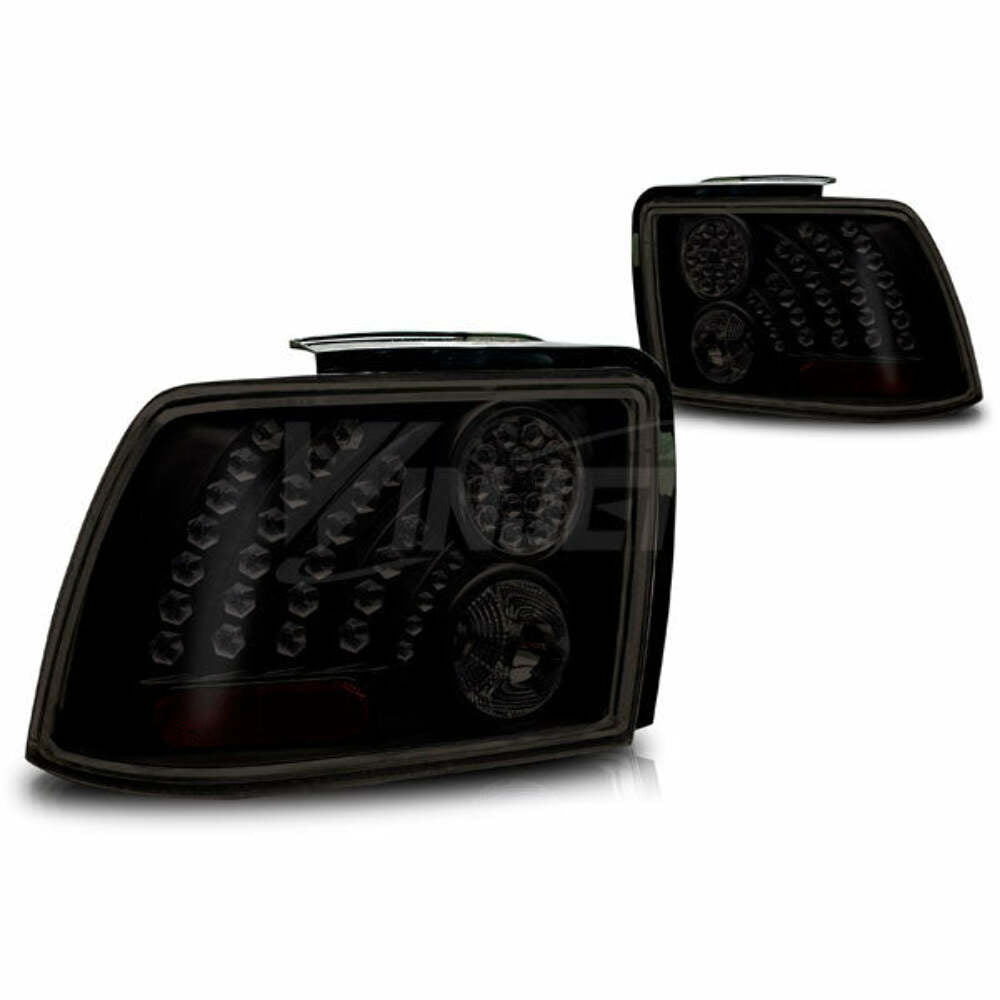 Winjet CTWJ-0019-BS Taillights Black Smoke Lens Fits 99-04 Mustang