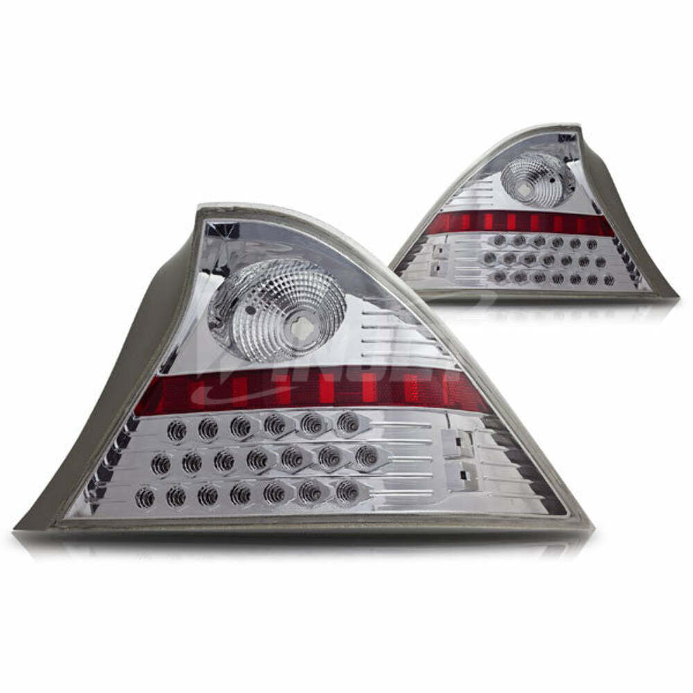 Winjet CTWJ-0032-CC Taillights Chrome Clear Lens Fits 01-03 Civic 2DR