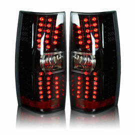 Winjet CTWJ-0066-GBC Taillights Gloss Black Clear Lens Fits 07-14 Suburban