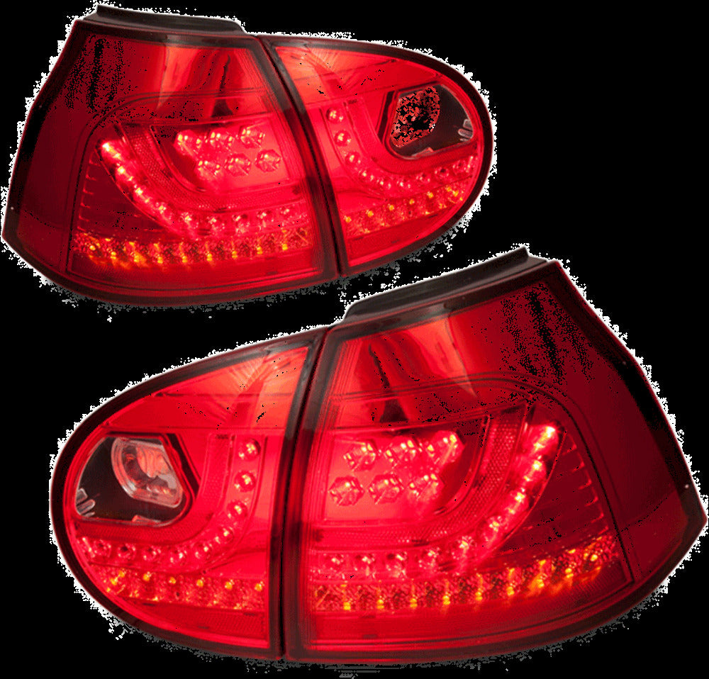 Winjet CTWJ-0229-CR Taillights Chrome Red Lens Fits 06-09 Golf GTI VI