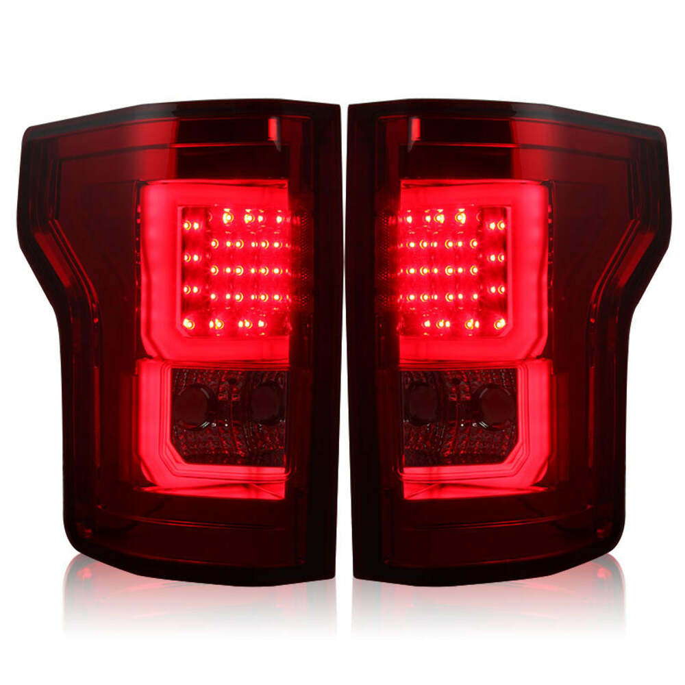 Winjet CTWJ-0440-CR Taillights Chrome Red Lens Fits 15-17 F-150