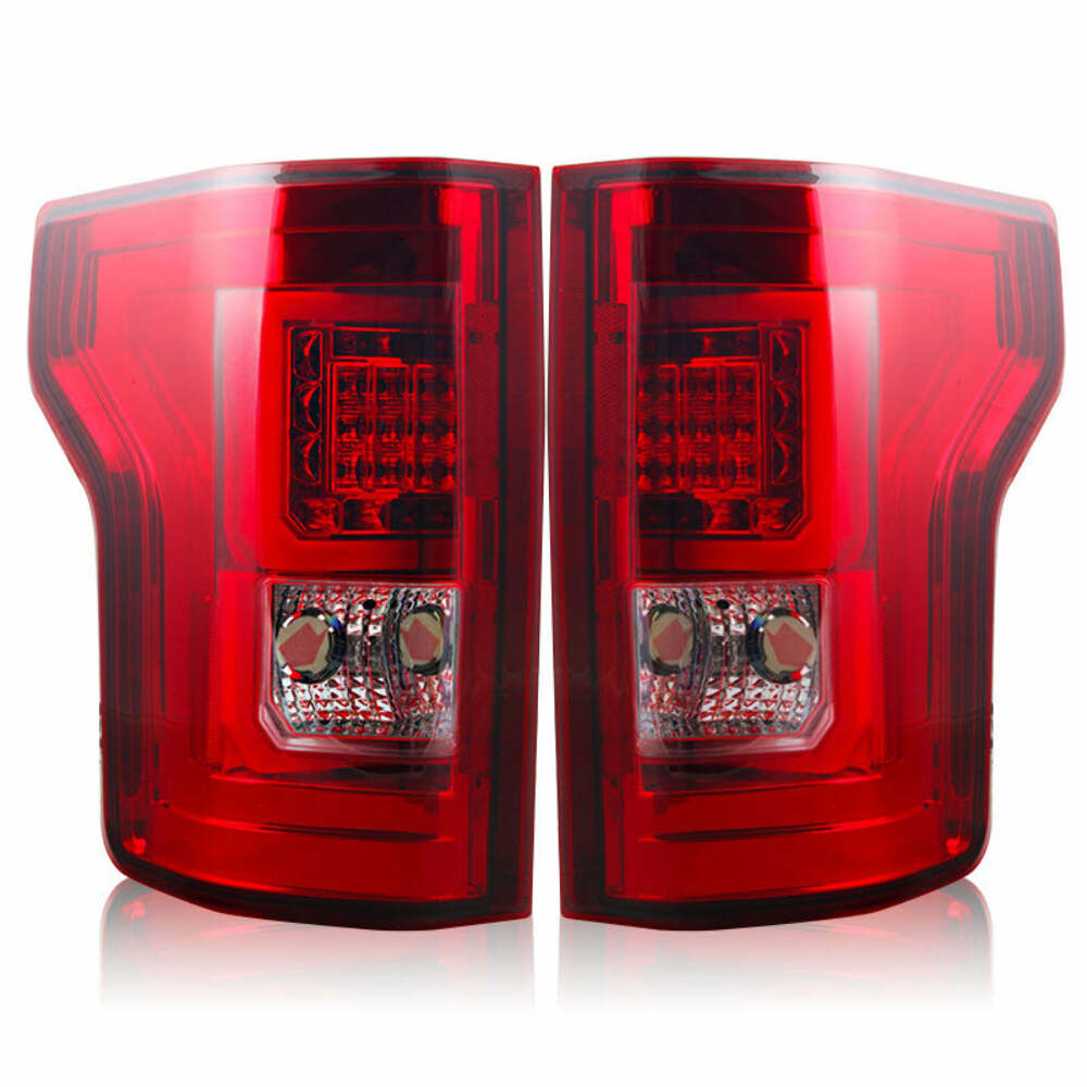 Winjet CTWJ-0440-CR Taillights Chrome Red Lens Fits 15-17 F-150