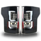 Winjet CTWJ-0440-GBC Taillights Gloss Black Clear Lens Fits 15-17 F-150