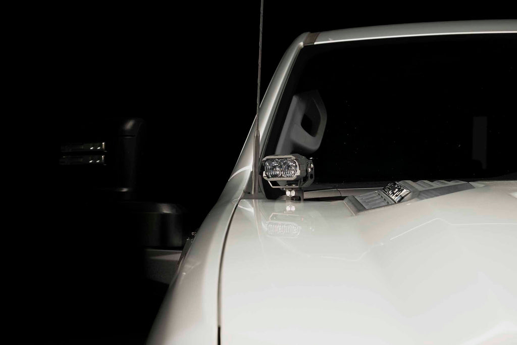Morimoto LED Pod Lights Yellow Spot Beam For 20-26 Silverado HD 2B-PLR-BAF073-0002