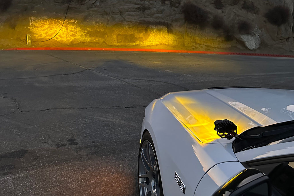 Morimoto 2B-PLR-BAF252-0016 LED Pod Lights Yellow Flood Beam For 24-26 Mustang