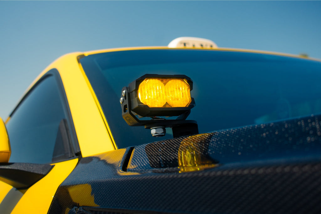 Morimoto 2B-PLR-BAF252-0010 LED Pod Lights Yellow Combo Beam For 24-26 Mustang