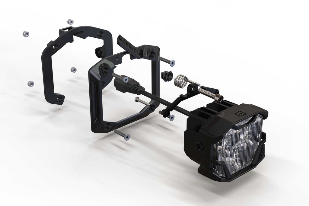 Morimoto 4B-FLUSH-1004 4Banger Flush-Mount Kit NCS White SAE Wide Beam