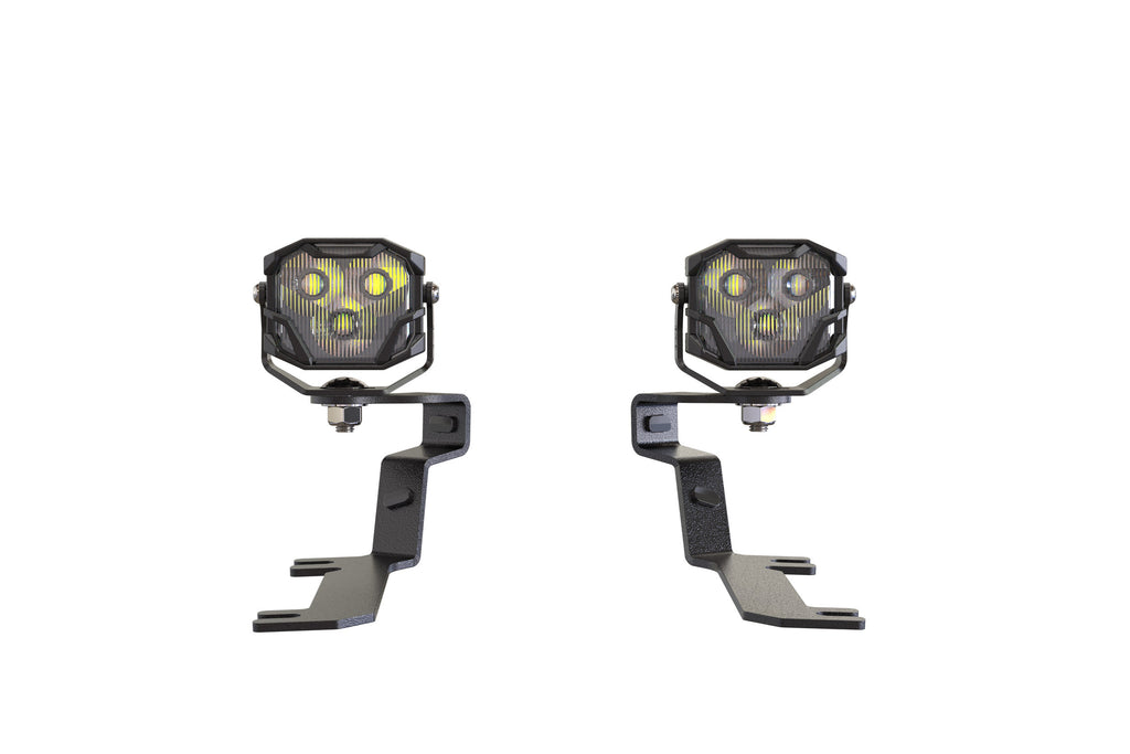 Morimoto 4B-PLR-BAF074-0014 LED Pod Lights Yellow Flood Beam For 15-17 Mustang