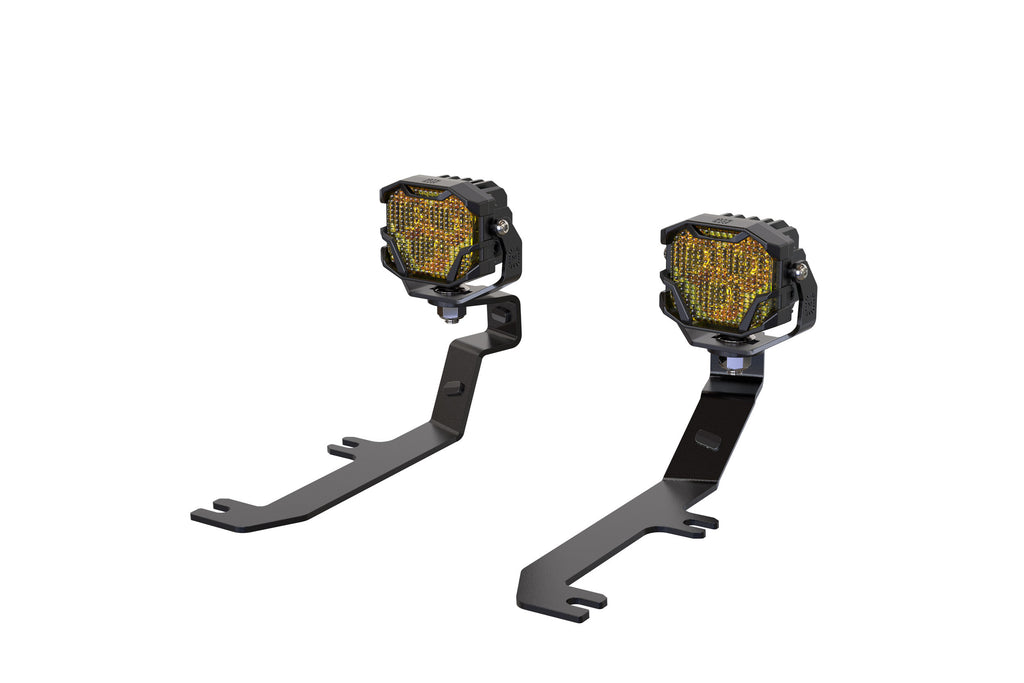 Morimoto 4B-PLR-BAF145-0014 LED Pod Lights Yellow Flood Beam For 20-26 Sierra HD