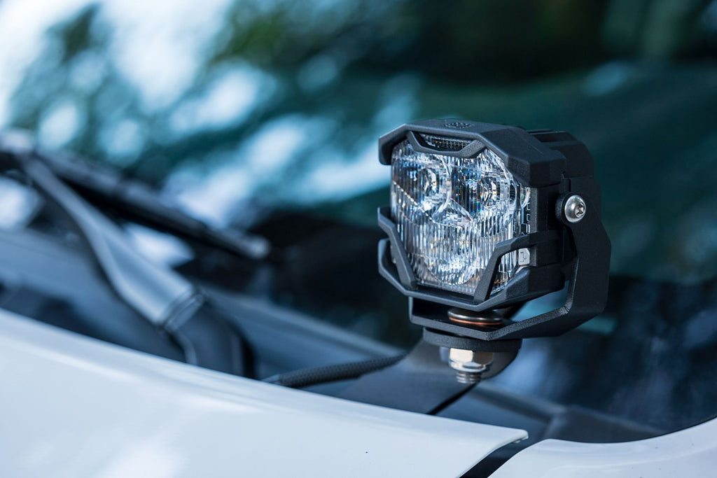 Morimoto 4B-PLR-BAF254-0010 LED Pod Lights Yellow Combo Beam For 18-23 Mustang