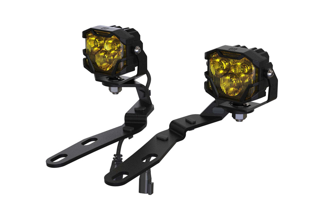 Morimoto LED Pod Light Kit NCS Yellow SAE Wide Beam Fits 16-23 Tacoma