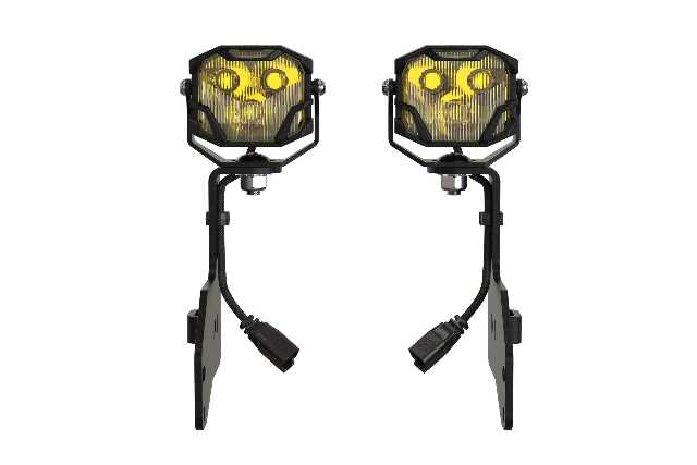 Morimoto LED Pod Light Kit HXB Yellow SAE Wide Beam Fits 11-16 Super Duty