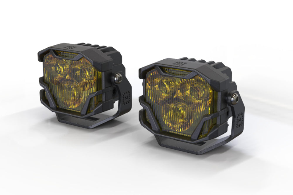 Morimoto LED Pod Light Kit NCS Yellow Flood Beam Fits Wrangler JL