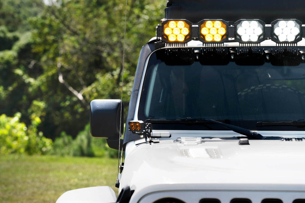 Morimoto BAF081 Light Bar Windshield Mounts Set For 18-26 Wrangler JL