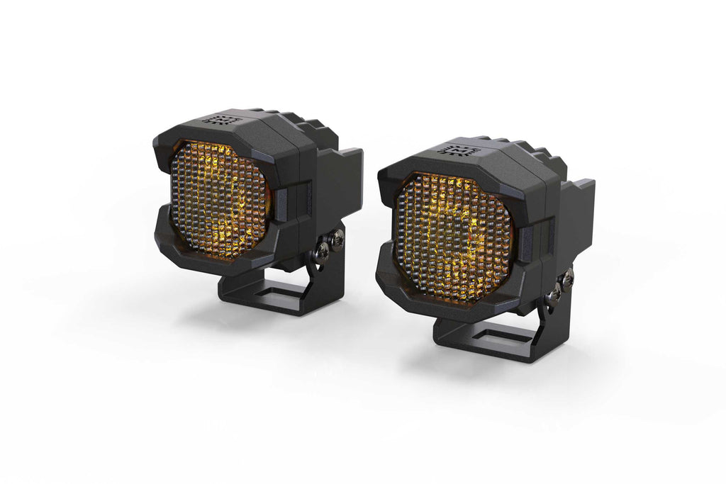 Morimoto BAF093 Yellow LED Pods Flood: Pair 1Banger HXB