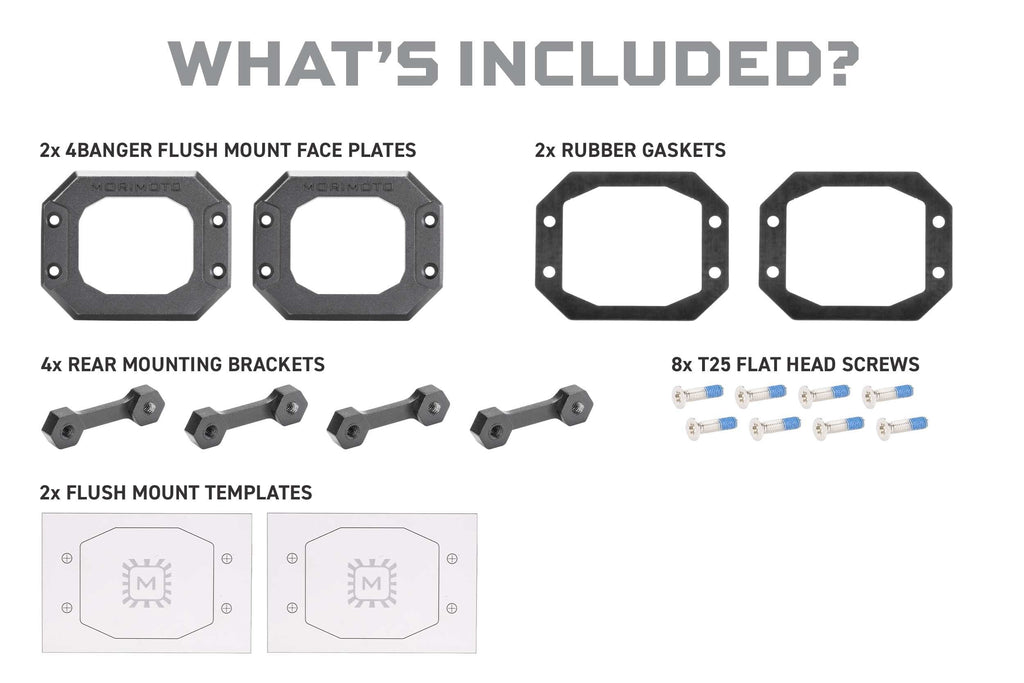 Morimoto BAF155 Flush Mounting Kit Fixed Pods Set