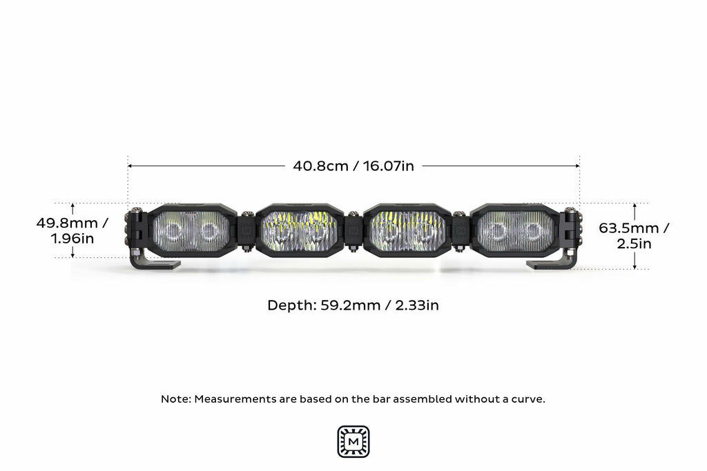 Morimoto Single-Row LED Pod Light Kit 4 Pod / 16" NCS Power White/Yellow