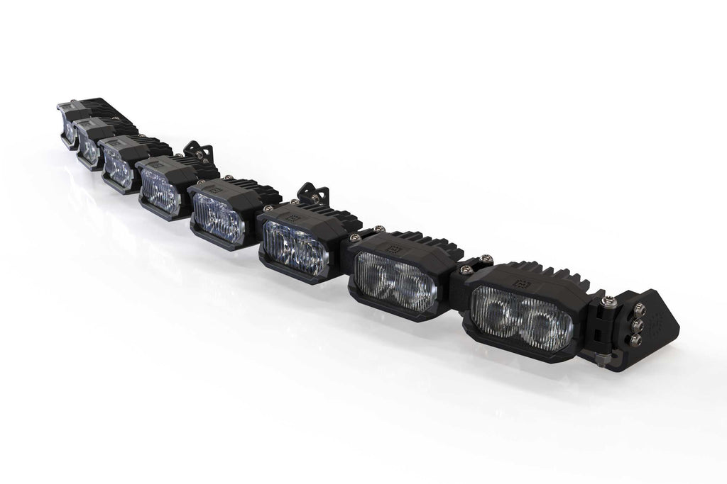Morimoto BAR-1ROW-016 Single-Row LED Pod Light Kit 8 Pod / 31.5" HXB Power White