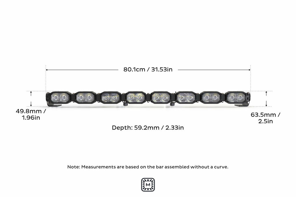 Morimoto Single-Row LED Pod Light Kit 8 Pod / 31.5" HXB Power White/Yellow