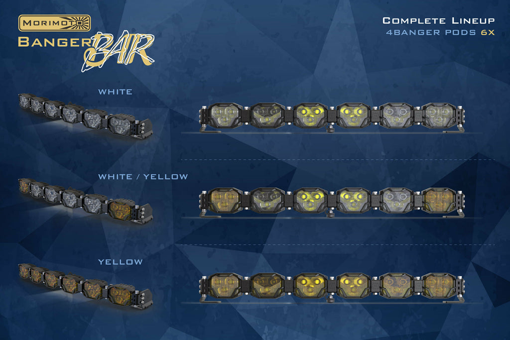 Morimoto BAR-2ROW-008 Double-Row BangerBar 6 Pod / 24.5" NCS Power Yellow