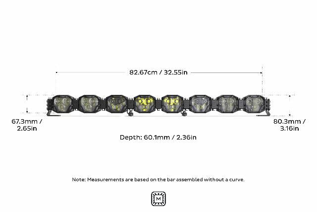 Morimoto BAR-2ROW-018 Double-Row BangerBar 8 Pod / 32.5" HXB Power White/Yellow