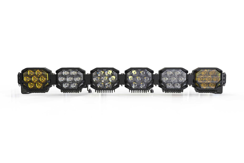 Morimoto Triple-Row LED Pod Light Kit 6 Pod / 43" HXB Power White/Yellow