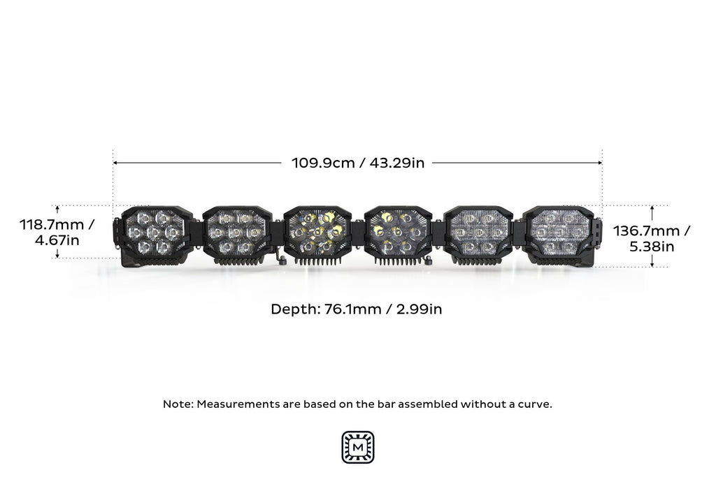 Morimoto Triple-Row LED Pod Light Kit 6 Pod / 43" HXB Power White/Yellow