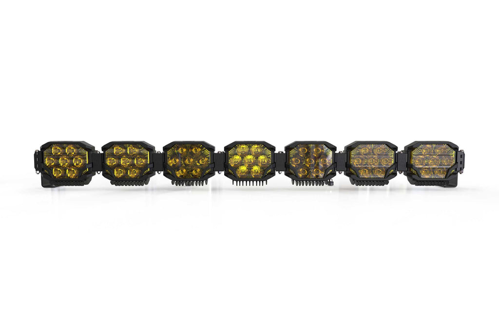 Morimoto Triple-Row LED Pod Light Kit 7 Pod / 50.5" HXB Power Yellow