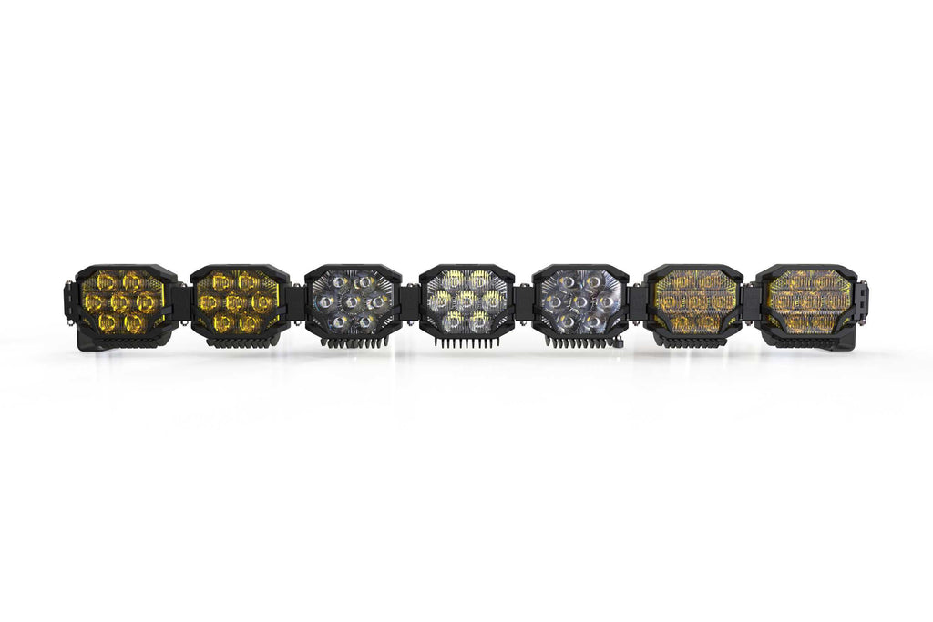Morimoto Triple-Row LED Pod Light Kit 7 Pod / 50.5" HXB Power White/Yellow