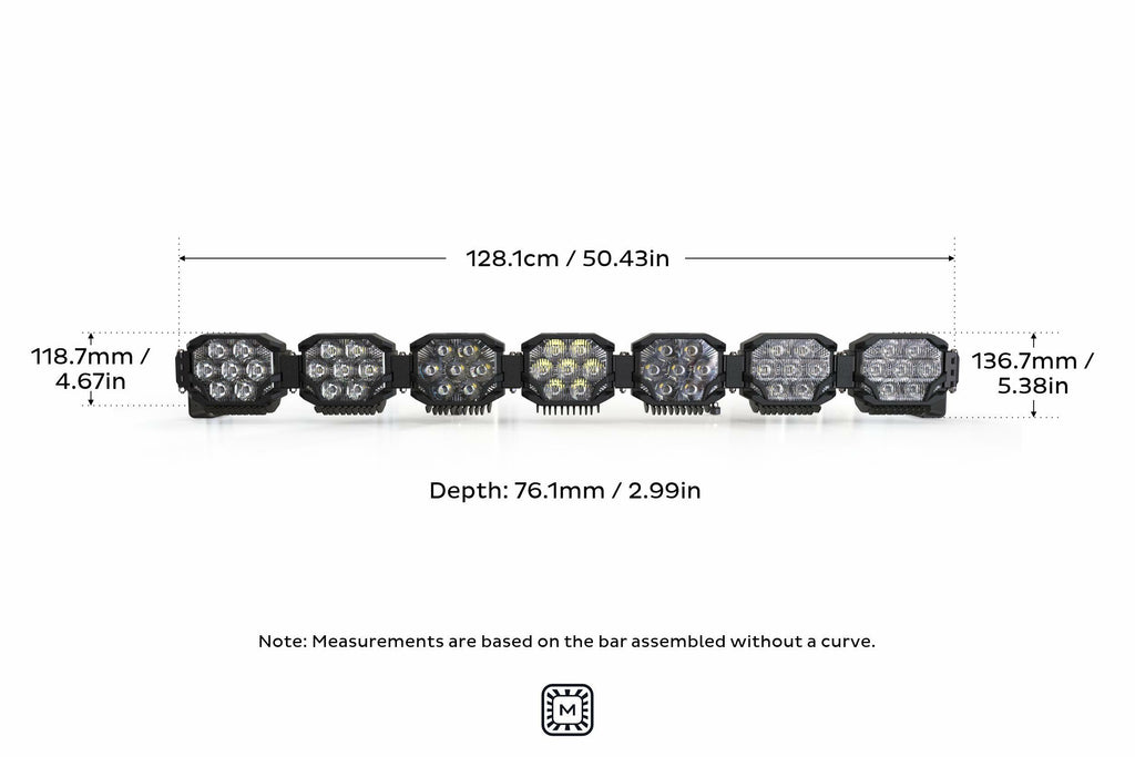 Morimoto Triple-Row LED Pod Light Kit 7 Pod / 50.5" HXB Power White/Yellow