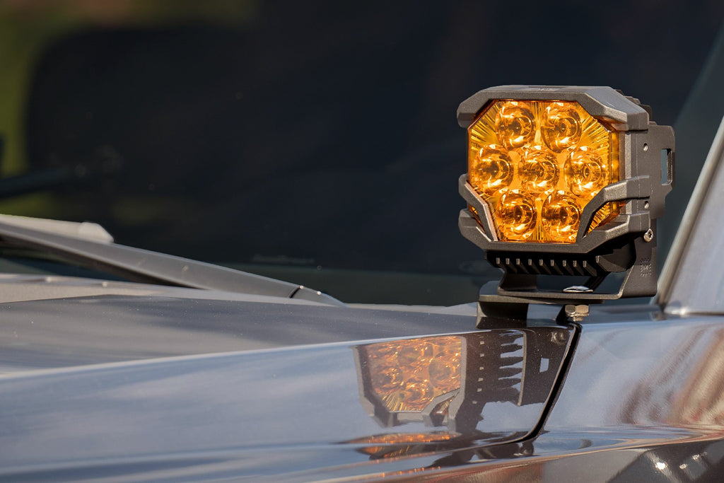 Morimoto LED Pod Light Kit HXB Yellow Combo Beam Fits Wrangler JK