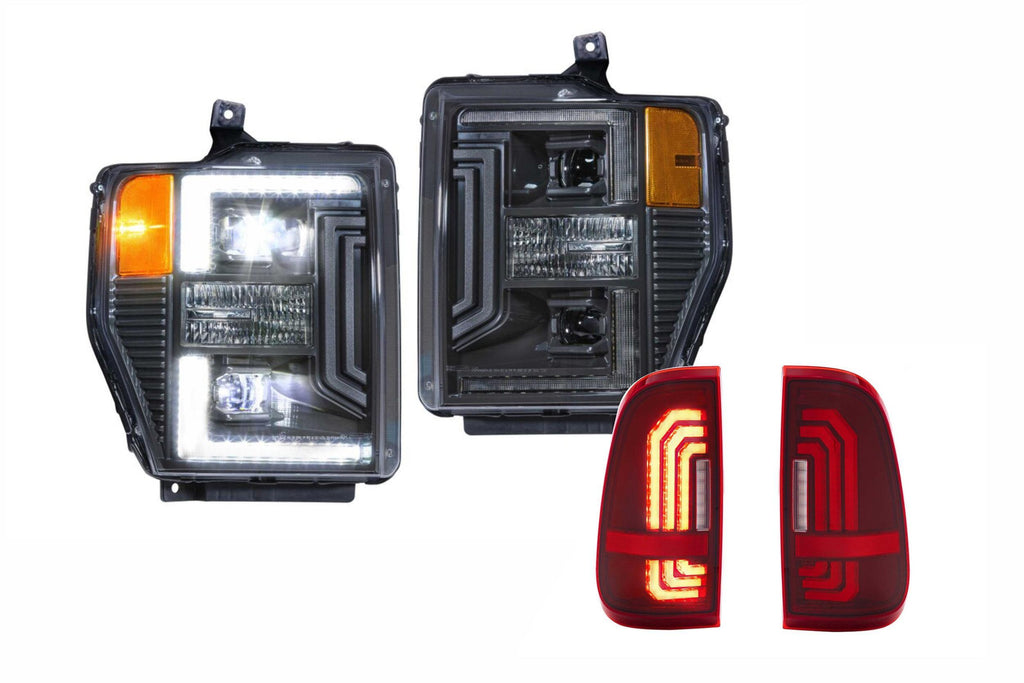 Morimoto Hybrid LED Headlights and Red LED Tail Lights Kit For 08-10 Super Duty