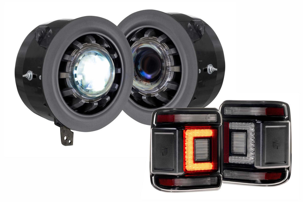 Morimoto LED Headlights and Smoked LED Tail Lights Kit For 18-26 JL Wrangler