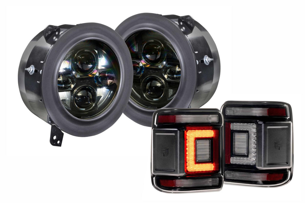 Morimoto LED Headlights and Smoked LED Tail Lights Kit For 18-26 JL Wrangler