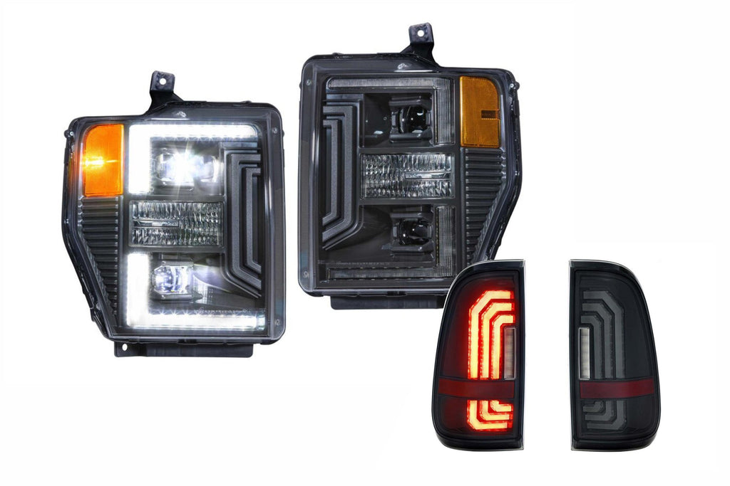Morimoto Hybrid LED Headlights and Smoked LED Tail Lights K For 08-10 Super Duty