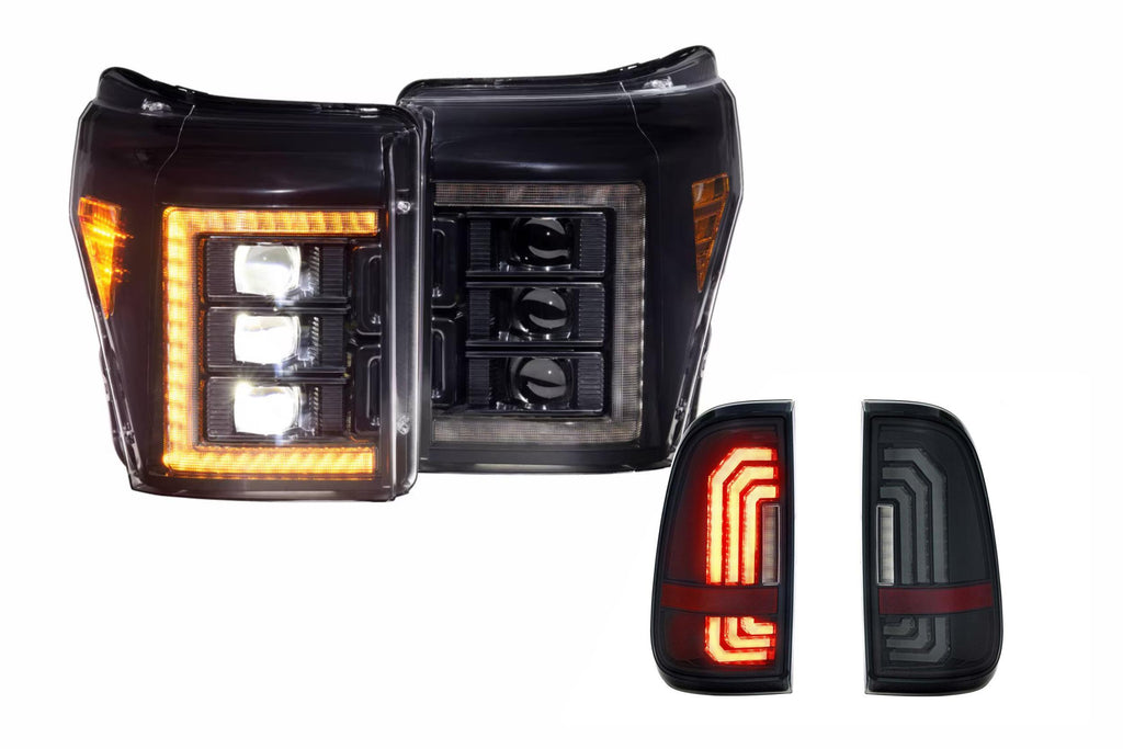 Morimoto Amber LED Headlights and Smoked LED Tail Lights Ki For 11-16 Super Duty