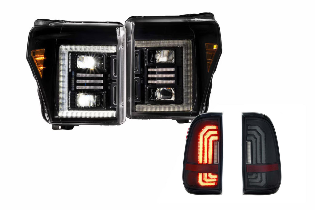 Morimoto Hybrid LED Headlights and Smoked LED Tail Lights For Super Duty (F-250