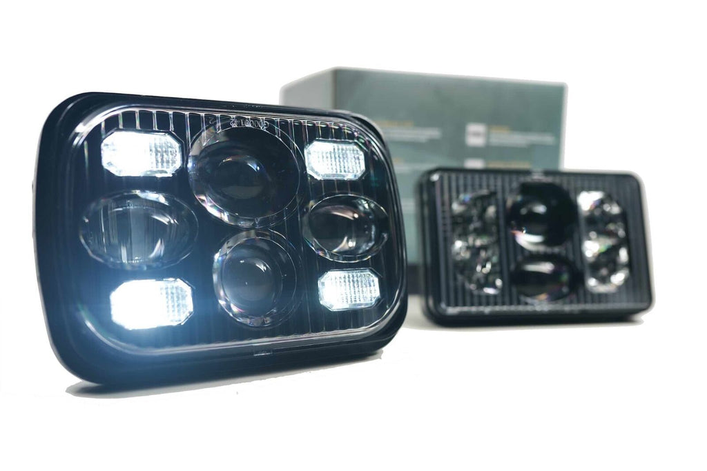 Morimoto LF268 5x7" Rectangular Black Projector Bi-LED Headlight w DRL