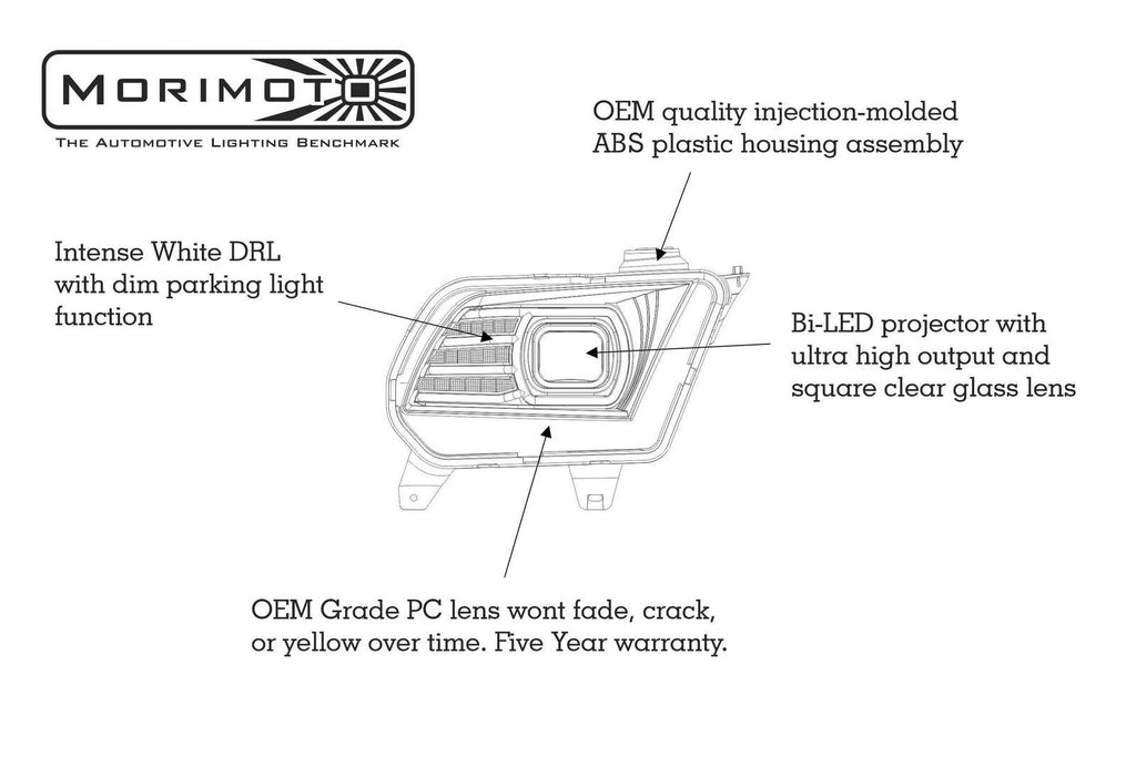 Morimoto LF440 XB LED Headlights For 2010-2012 Ford Mustang