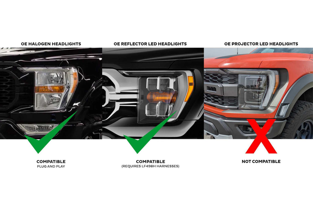 Morimoto LF498-A LED Headlights Amber DRL For 21-23 F150