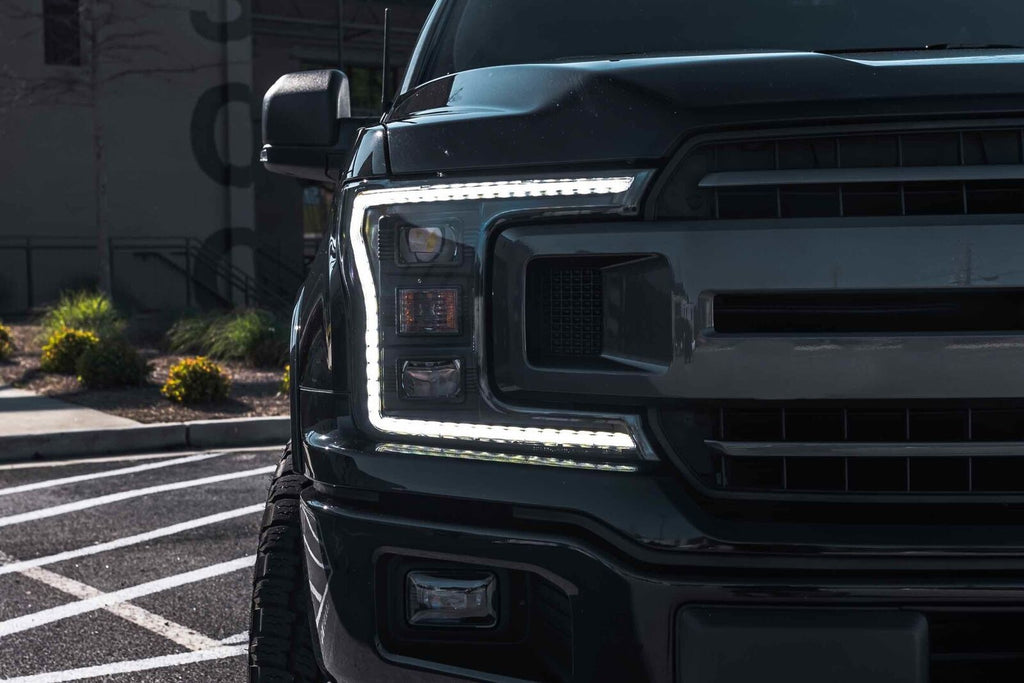 Morimoto LF551 Hybrid Black DRL Bar Projector LED Headlights For 2018-2020 F-150