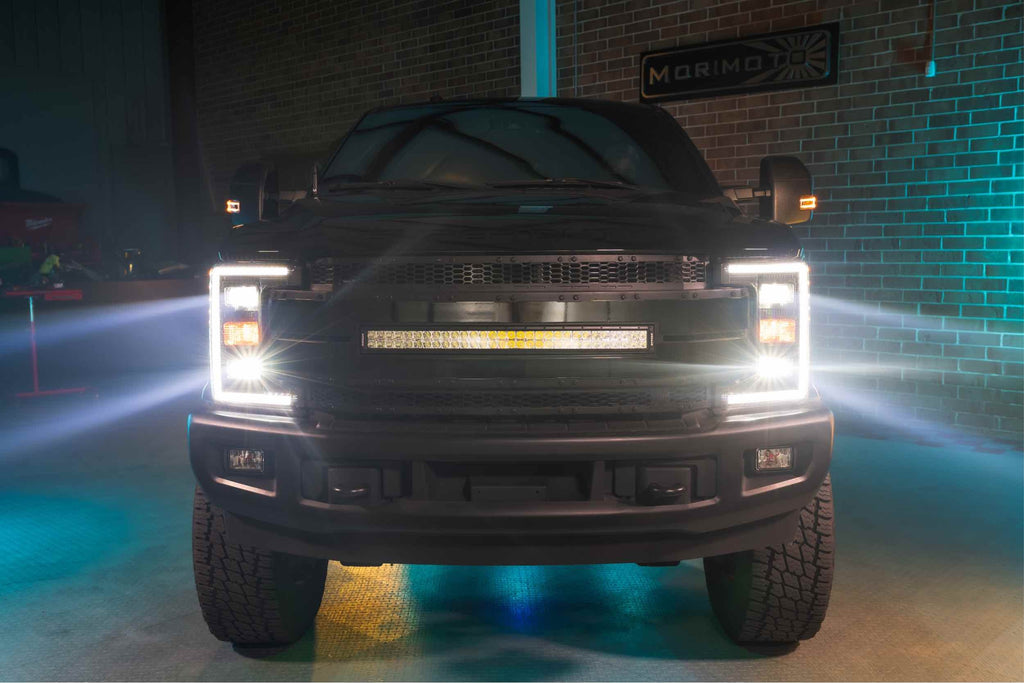 Morimoto LF554 Hybrid Black Projector LED Headlights For 17-19 F-250 Super Duty