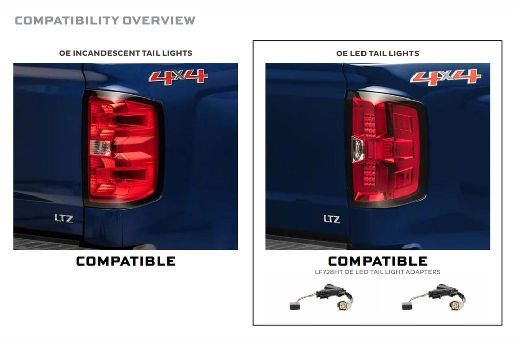 Morimoto LF728HT LED Harness Tail Adapters Set For 14-18 Silverado 1500