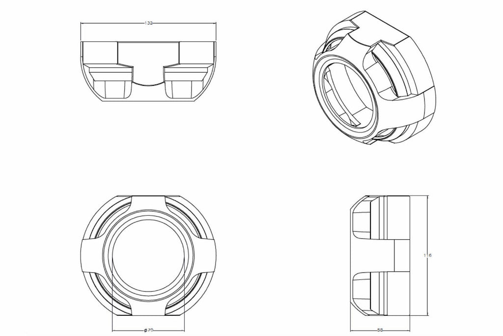 Morimoto S110 Apollo 2.0 Full Circle Chrome Retrofit Projector Shrouds