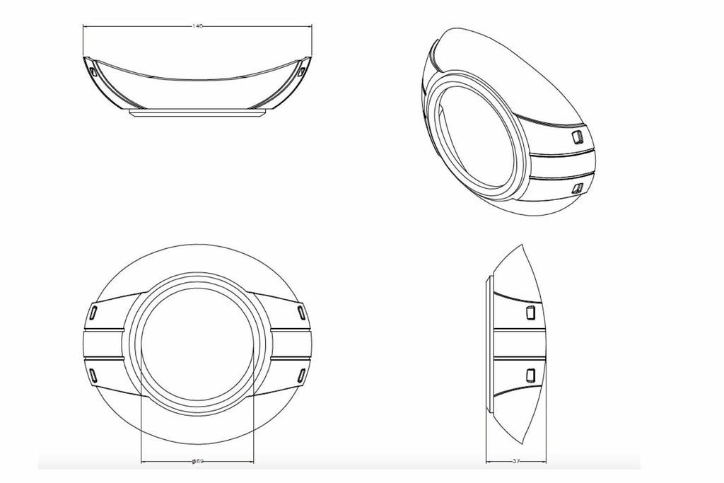 Morimoto S150 Ocular Chrome Retrofit Projector Shrouds